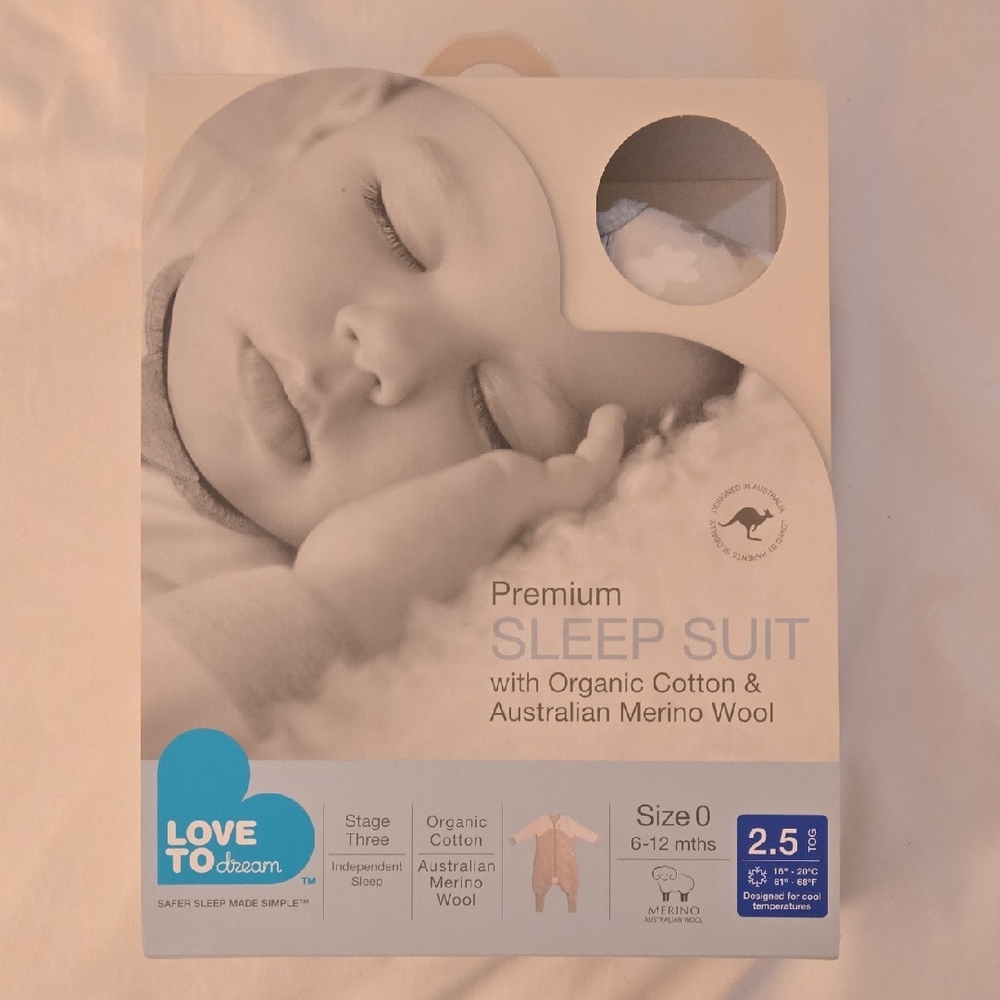 Love to Dream Organic Cotton Sleep Suit - Cream